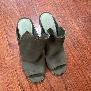 Mules olive green color